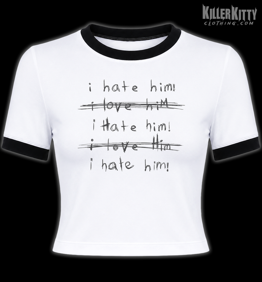I Hate Him 90s Retro Ringer Shirt