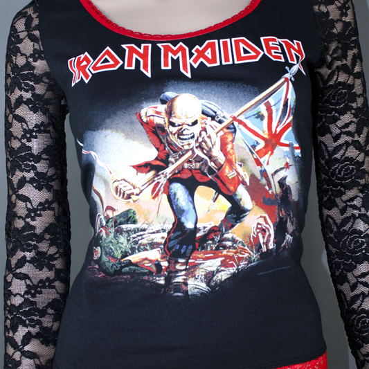 Iron Maiden Trooper Lace Top Shirt SAMPLE