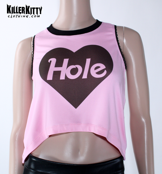 Hole Heart Lace Tank (Pink)