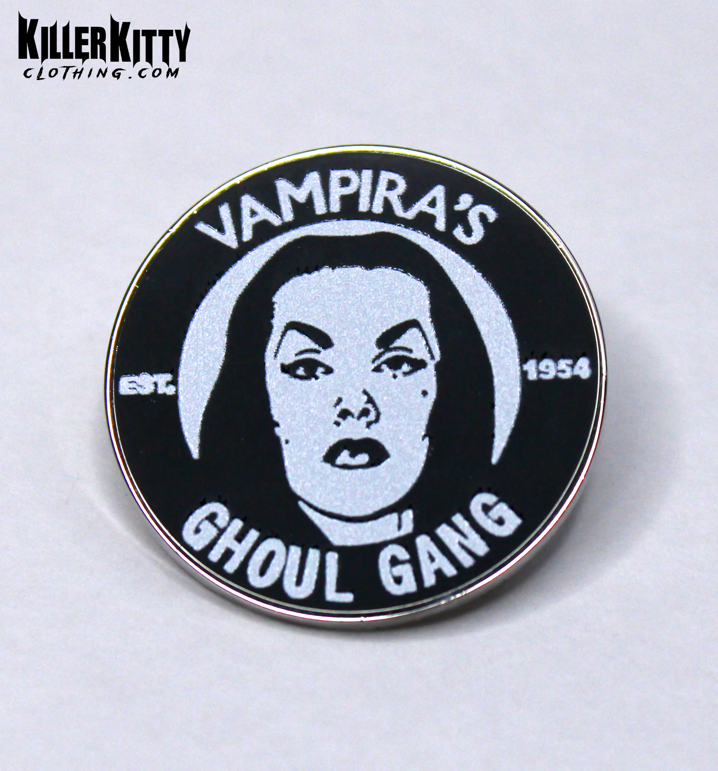 Vampira Ghoul Gang Enamel Horror Pin