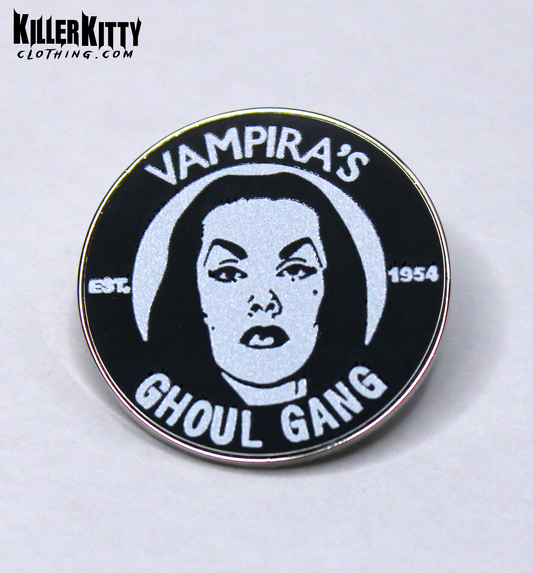 Vampira Ghoul Gang Enamel Horror Pin