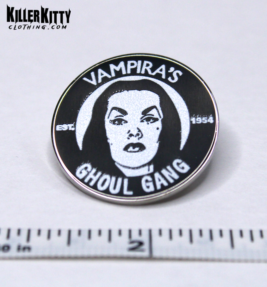 Vampira Ghoul Gang Enamel Horror Pin