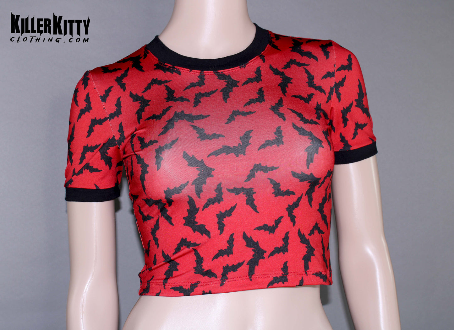 Red Bats Crop Top