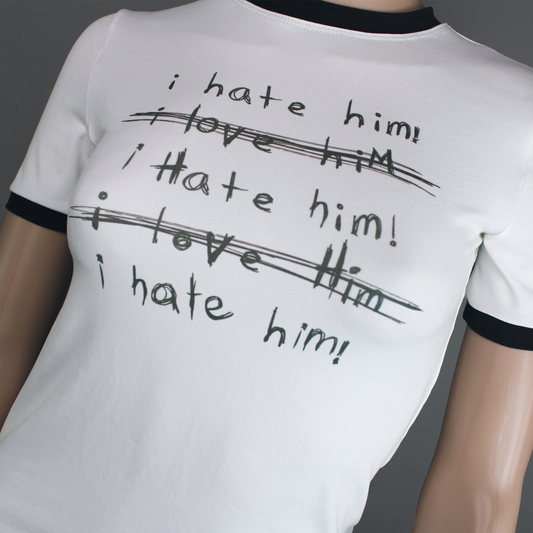 I Hate Him Ringer Shirt Alt 90s