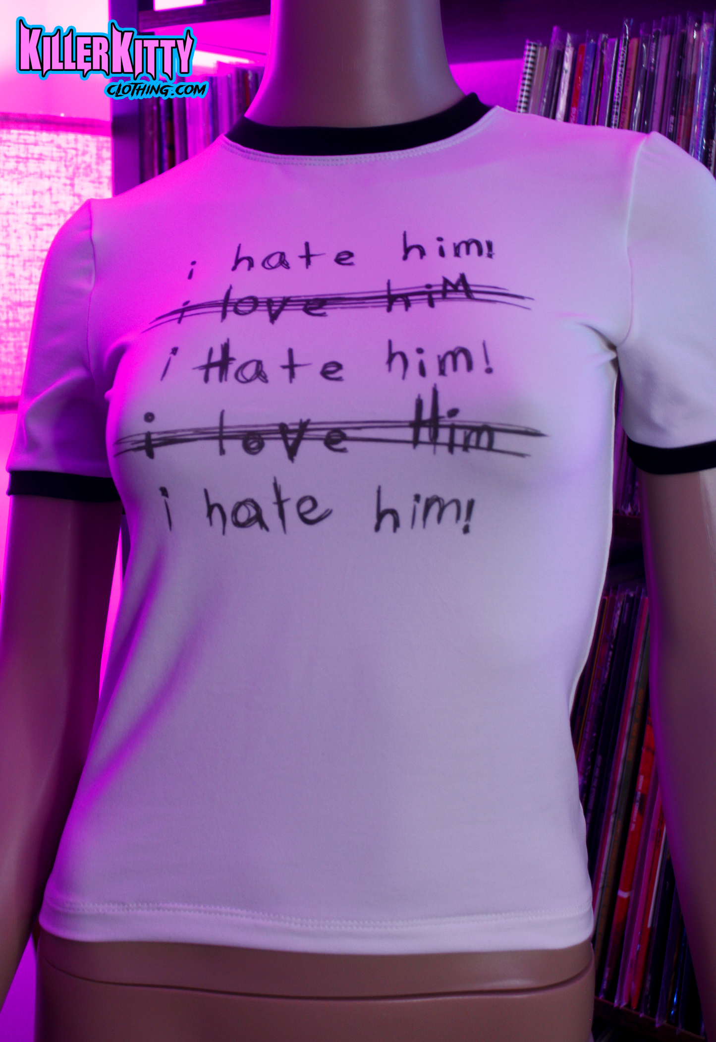 I Hate Him Ringer Shirt Alt 90s