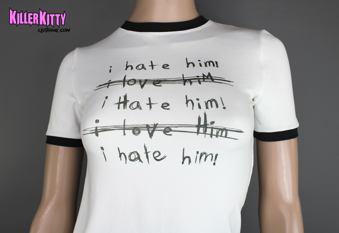 I Hate Him Ringer Shirt Alt 90s