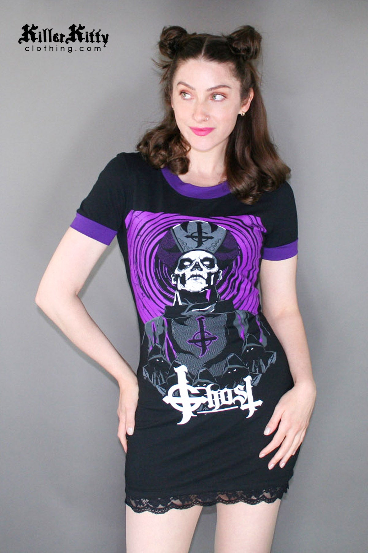 Ghost Purple Ringer Dress