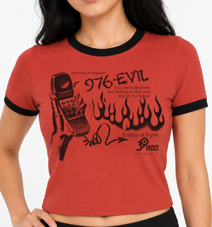 976-EVIL 80s Horror Ringer Shirt