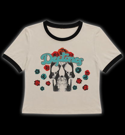 Deftones Skull Roses Ringer Shirt