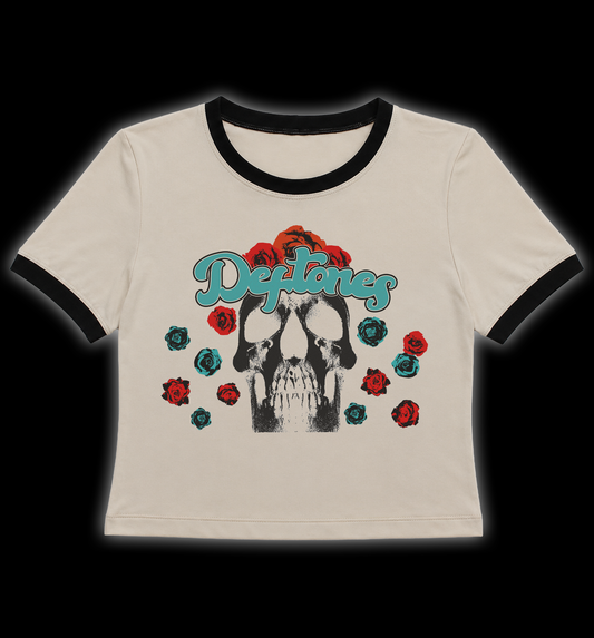 Deftones Skull Roses Ringer Shirt