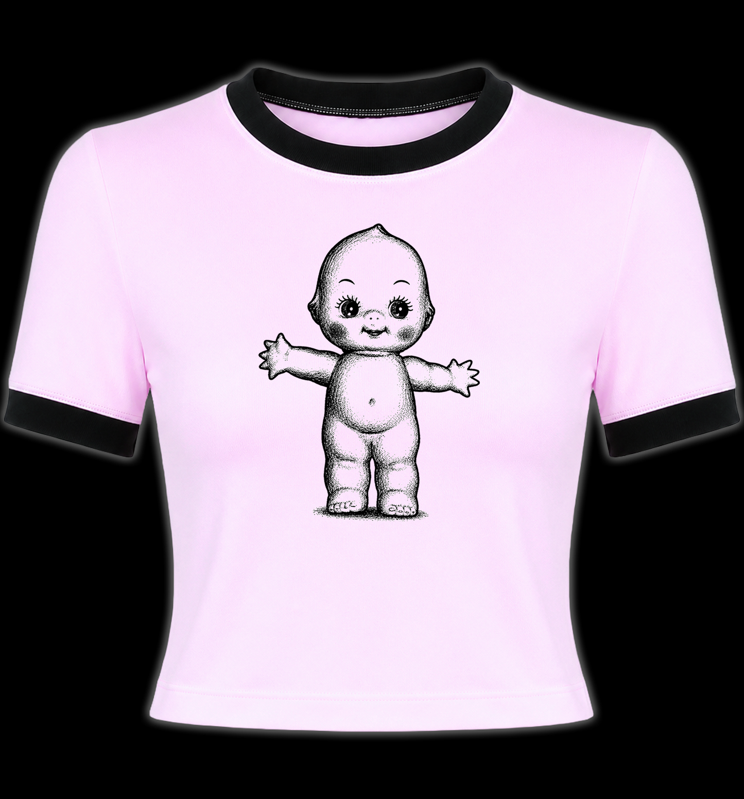 Kewpie Doll 90s Ringer Shirt (Pink)
