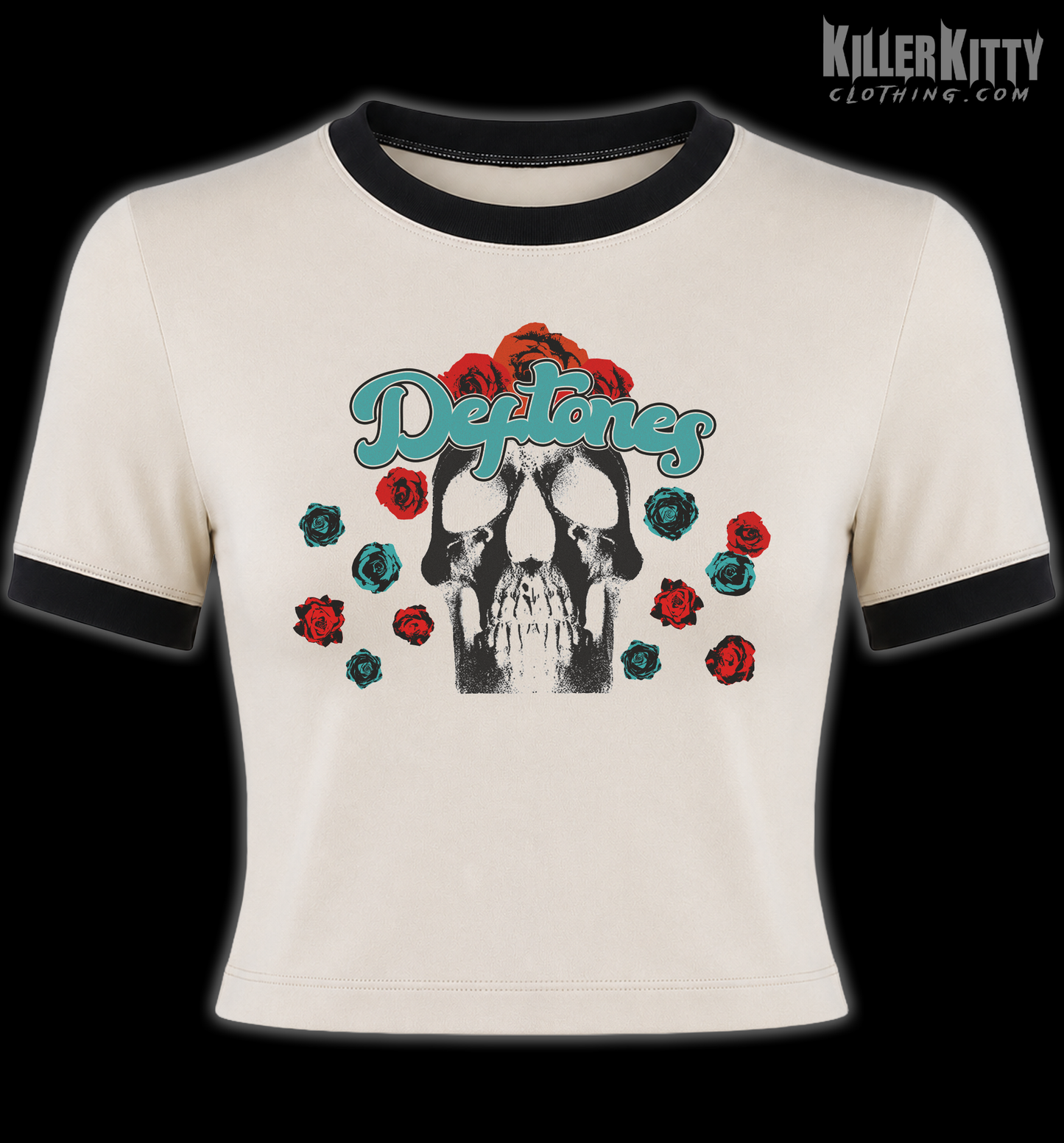 Deftones Skull Roses Ringer Shirt