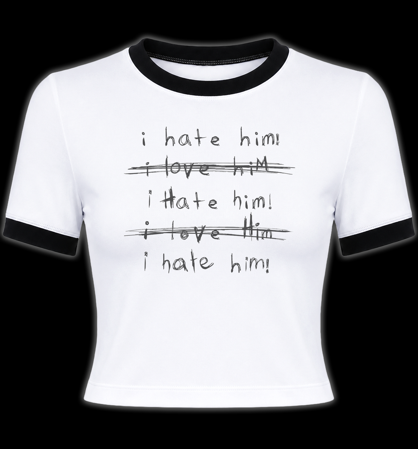 I Hate Him 90s Retro Ringer Shirt