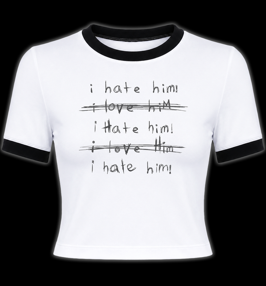 I Hate Him 90s Retro Ringer Shirt