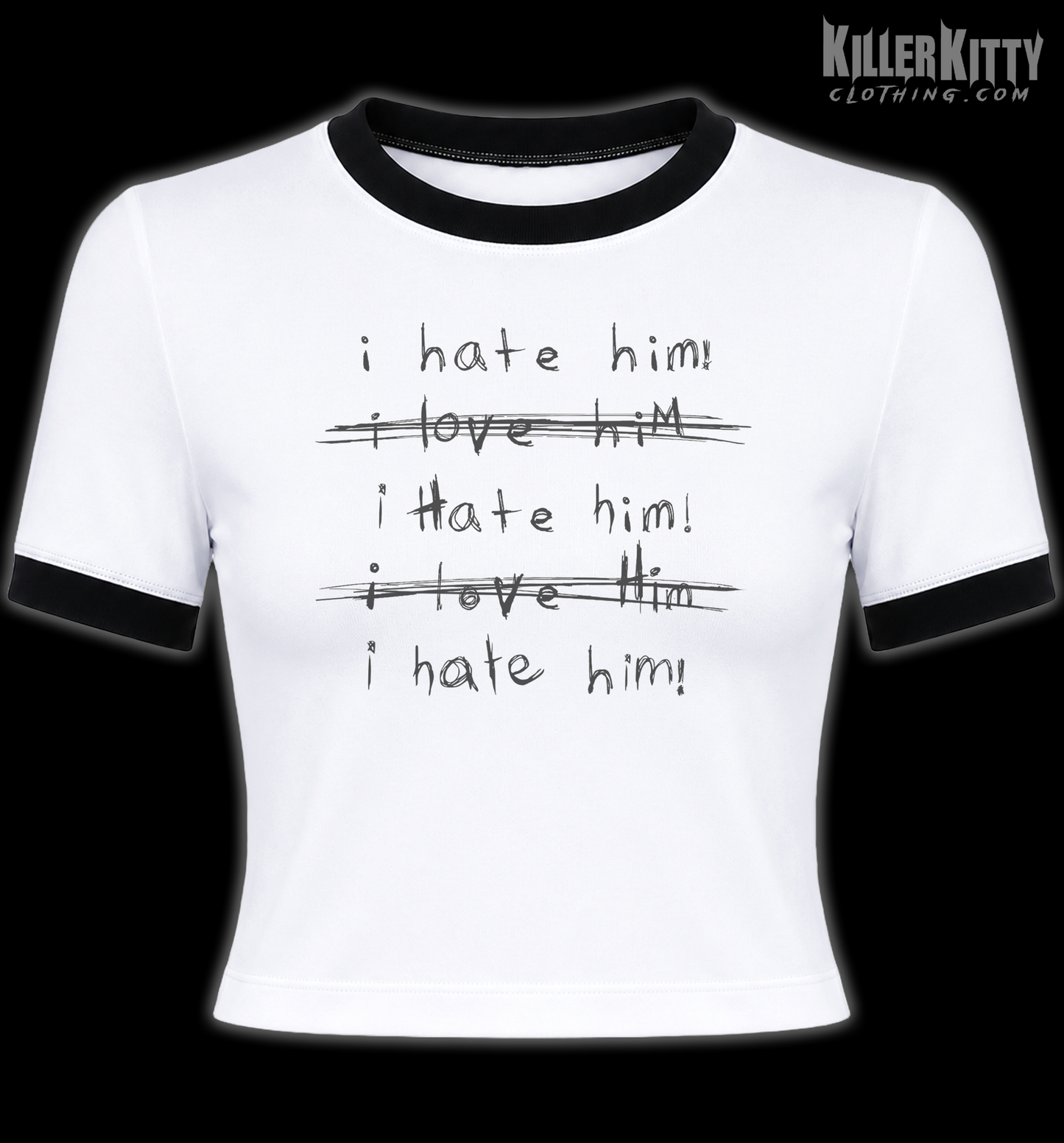 I Hate Him 90s Retro Ringer Shirt