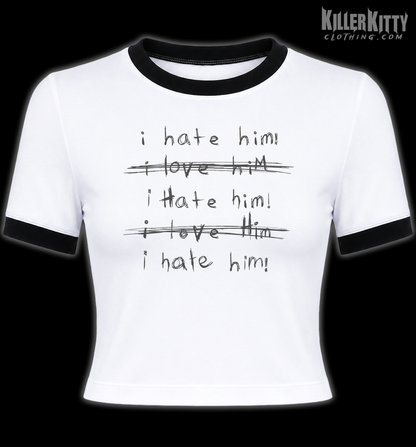 I Hate Him 90s Retro Ringer Shirt