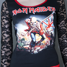 Cargar imagen en el visor de la galería, Camisa con top de encaje Iron Maiden Trooper
