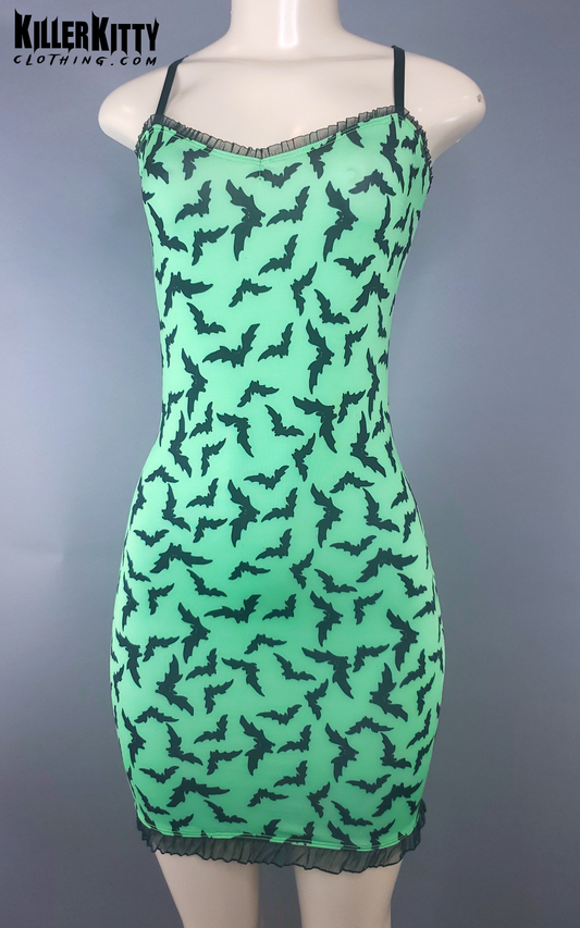 Bats Neon Green Bodycon Dress