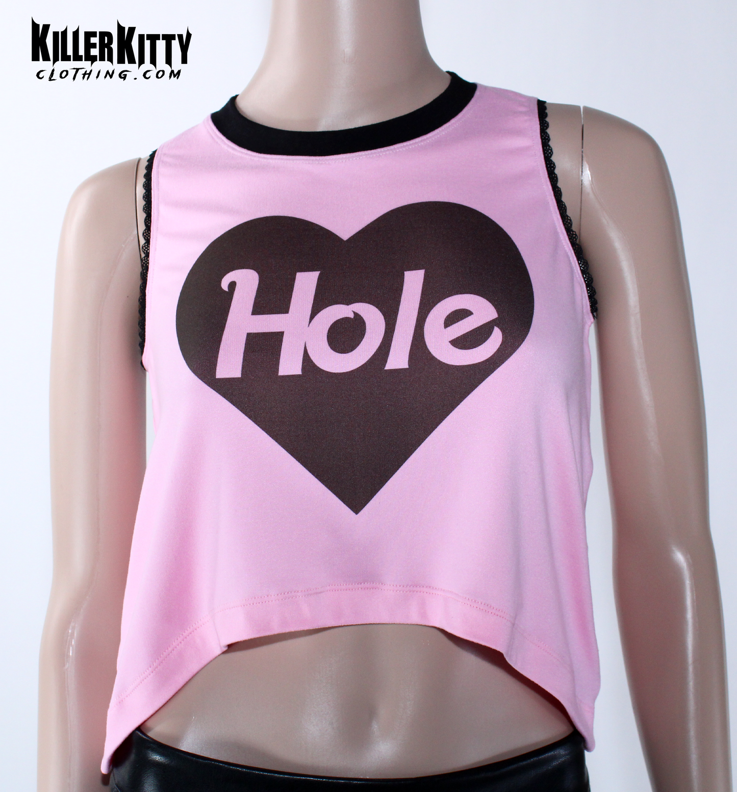 Hole Heart Lace Tank (Pink)