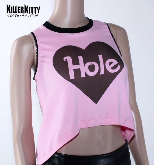 Hole Heart Lace Tank (Pink)