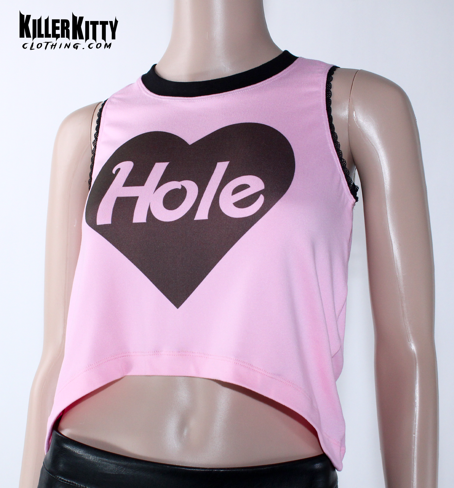 Hole Heart Lace Tank (Pink)