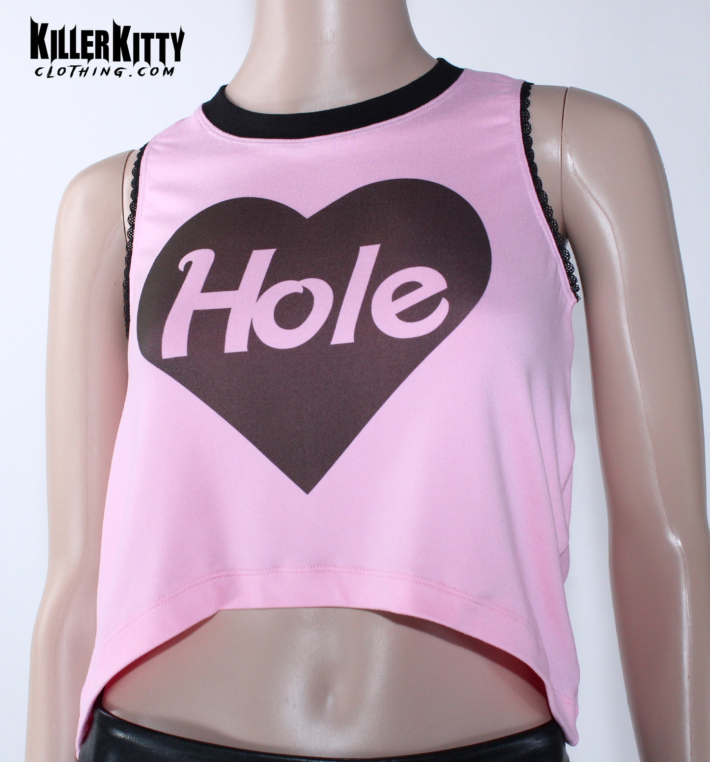 Hole Heart Lace Tank (Pink)