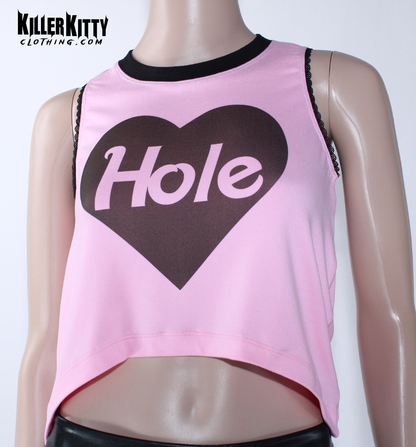 Hole Heart Lace Tank (Pink)