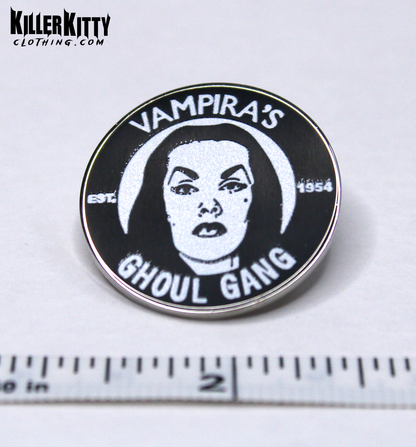Vampira Ghoul Gang Enamel Horror Pin