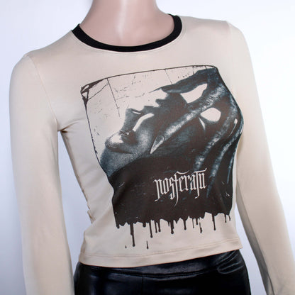 Nosferatu Dracula Horror Movie Goth Cropped Baby Tee Alternative Shirt Punk Metal Killer Kitty Clothing