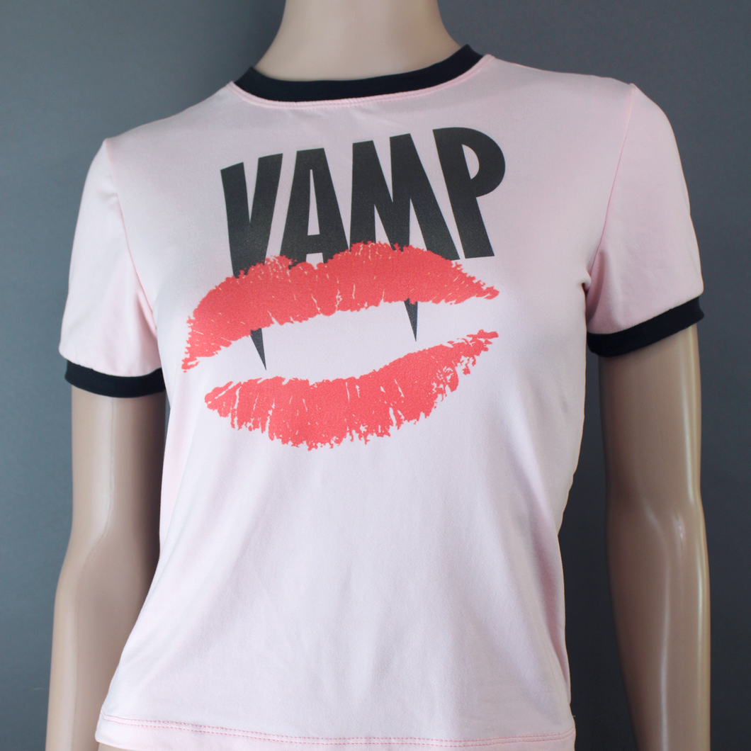 Vamp 80s Horror Movie Ringer Shirt