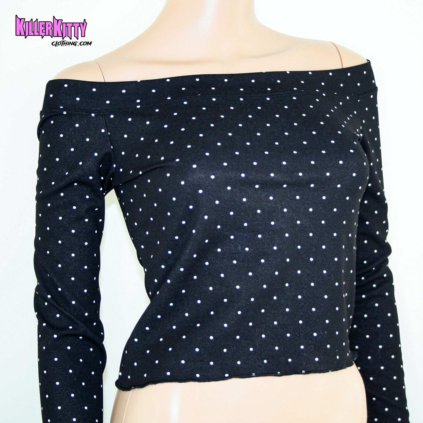 Off Shoulder Polka Dot 80's Top