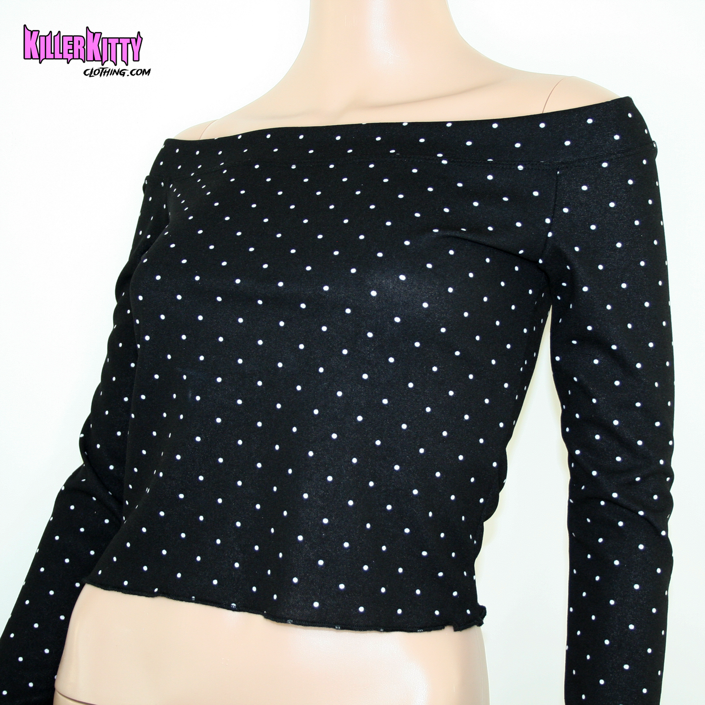 Off Shoulder Polka Dot 80's Top