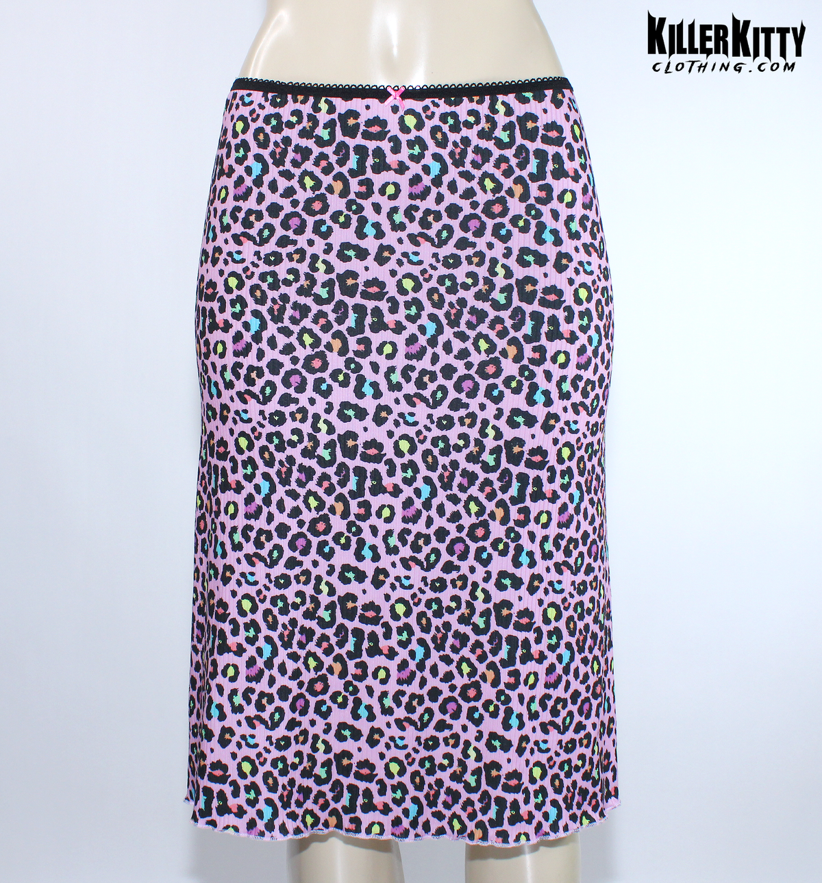 Lavender Multi Leopard Knee-Length Midi Skirt