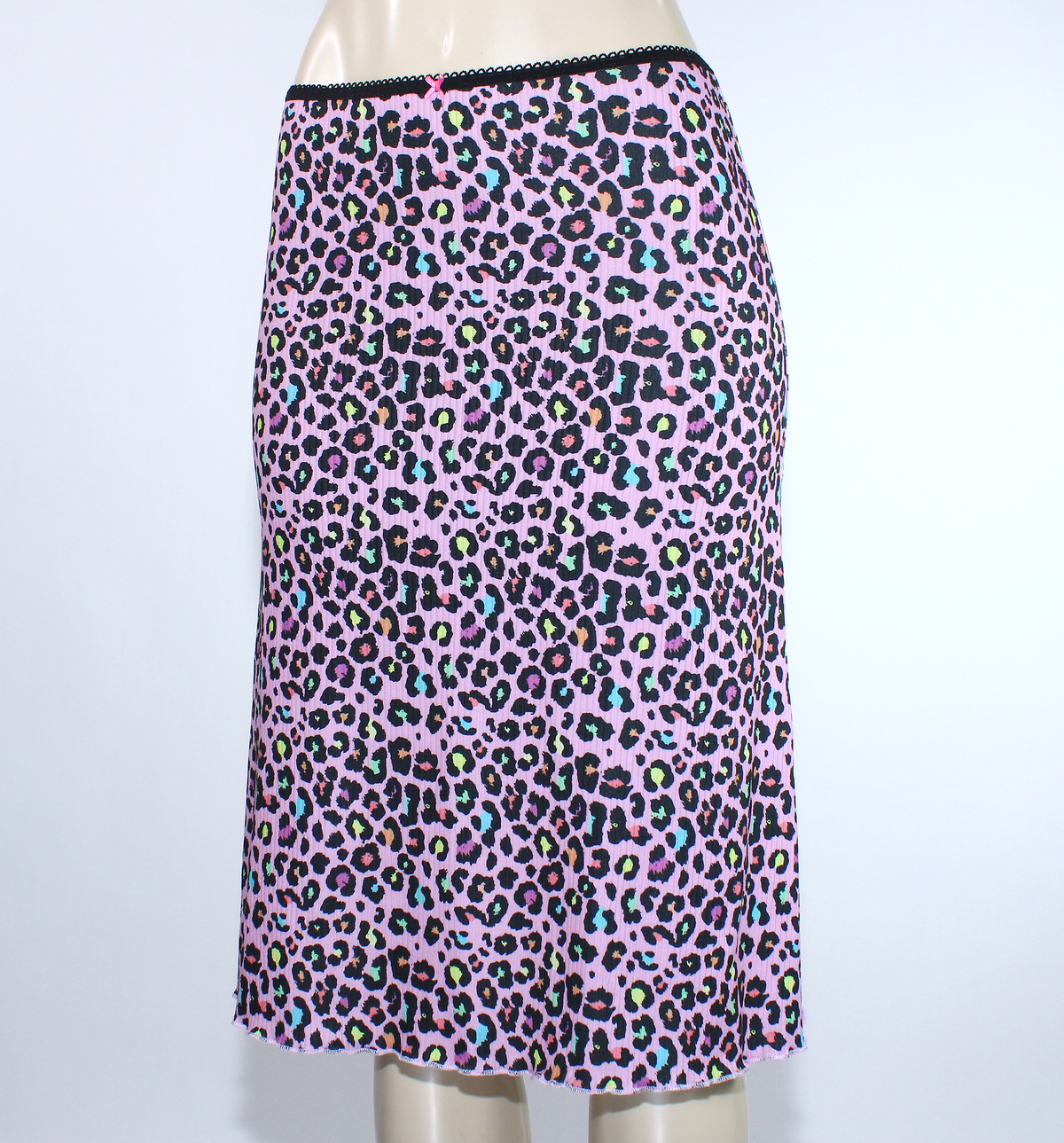 Lavender Multi Leopard Knee-Length Midi Skirt