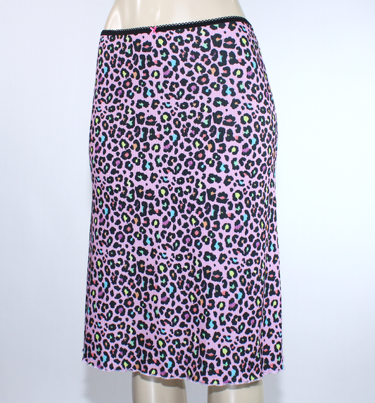 Lavender Multi Leopard Knee-Length Midi Skirt
