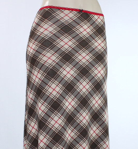 90s Alt Grunge Plaid Maxi Skirt