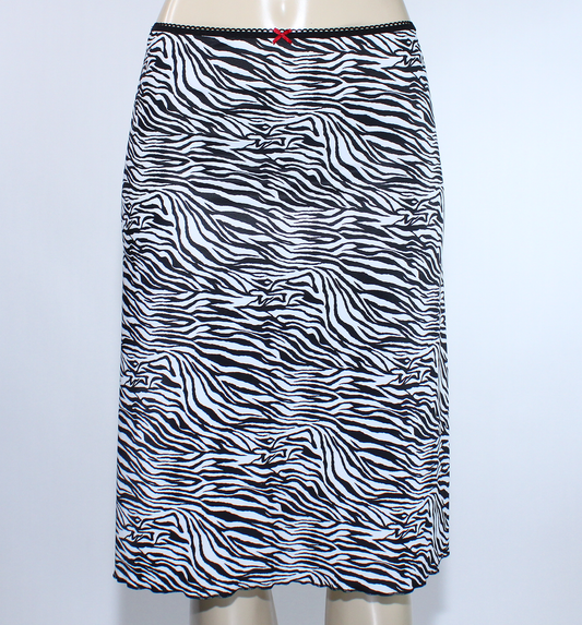 Zebra Print Knee-Length Midi Skirt